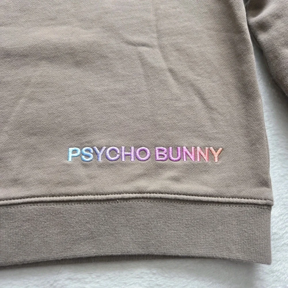 Psycho Bunny Kids Crewneck‎ 5/6 Ombre Logo Long Sleeve Tan/taupe